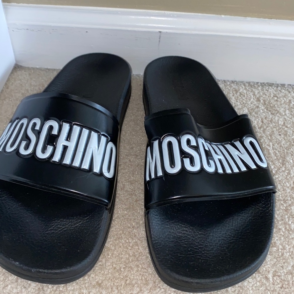 Moschino Slide Logo Black